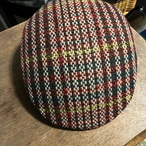 Burberry Multicolor Tweed Flat Cap - Red, Black, Cream, Yellow